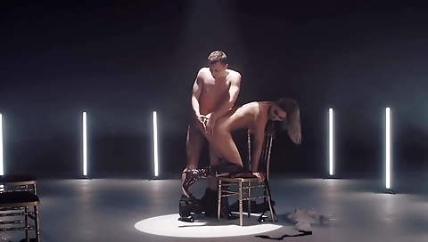 Mas crissy of hot brunette hair drilled hard and slobbe