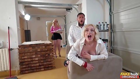 Sexy young blonde gets creampie for hard