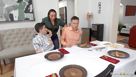 Milf & huge cock for her sexy feet