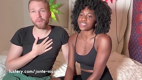 Sexy young brunette shows off her boyfriend