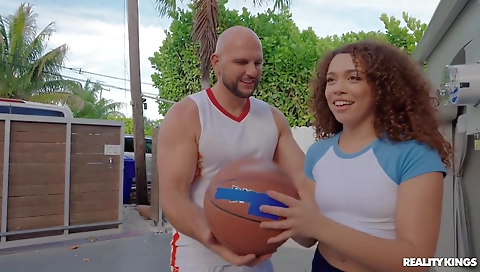 Sexy andc manicured cab cups with her boyfriend